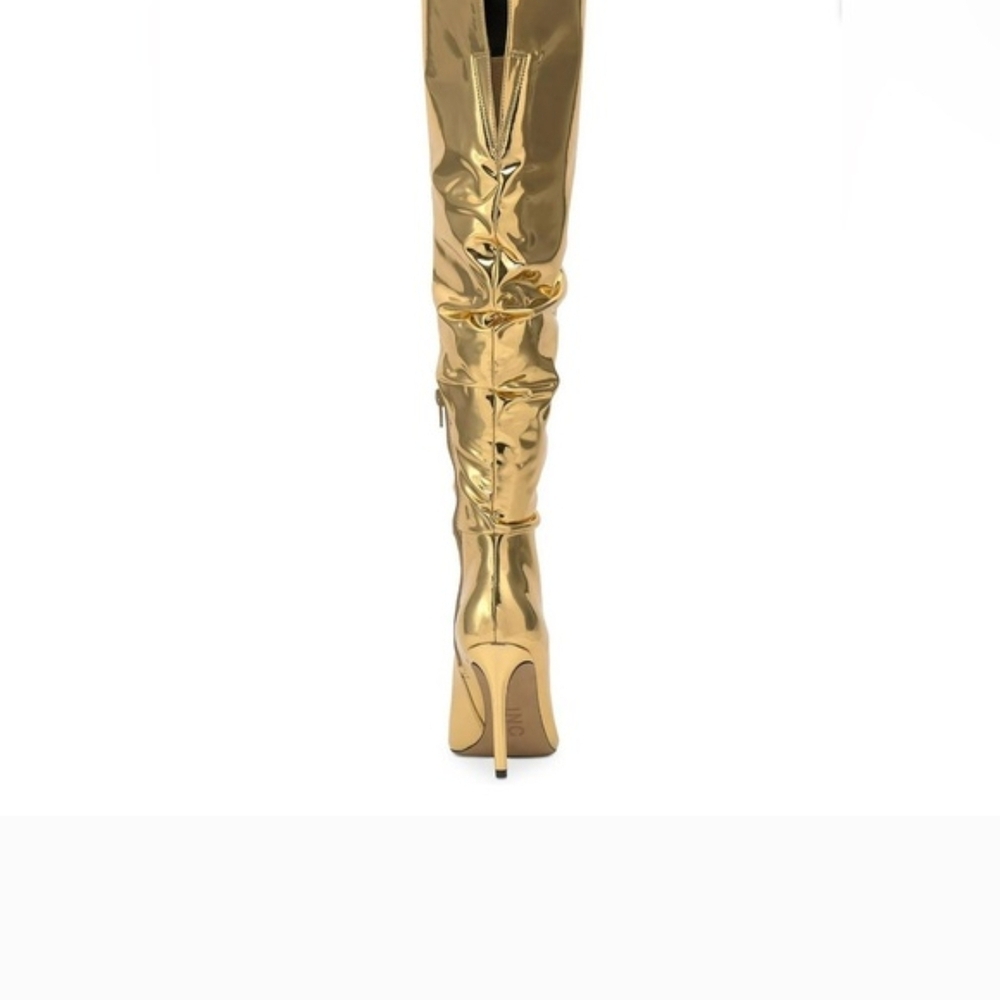 *BRAND NEW* Gold Knee-High Boots - Picture 4 of 5
